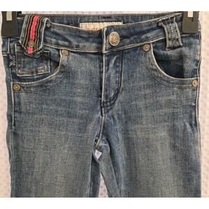 Vigoss Jeans Girls Boot Cut Stretch Blue Denim Distressed Faded 24x25 Size 10